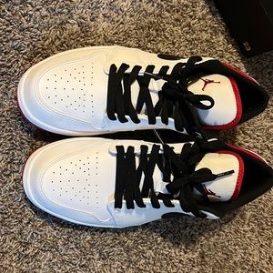White gym red jordan 1 lows